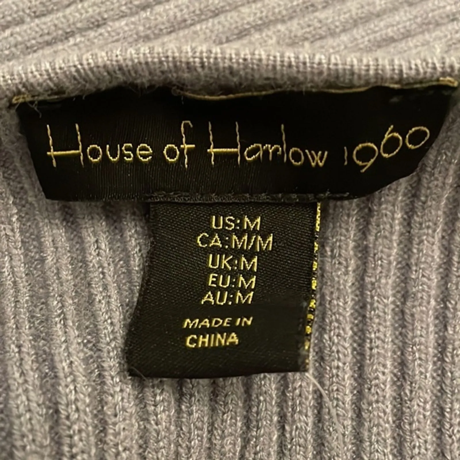 House of Harlow 1960 Dune Blue Rib Knit Sweater Dress Womens Size Medium NEW - Image 2