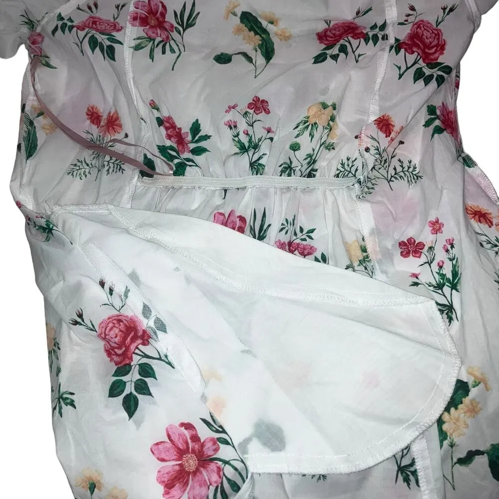 Gal Meets Glam Tabitha V-neck Long-sleeve White Floral Maxi Dress-size 8 - Image 4