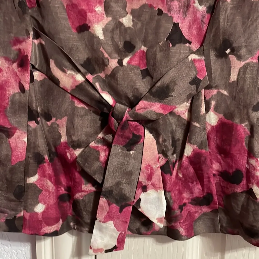 💙💖 Moschino Vintage Pink Floral Silk Linen Blend Blouse - Image 2