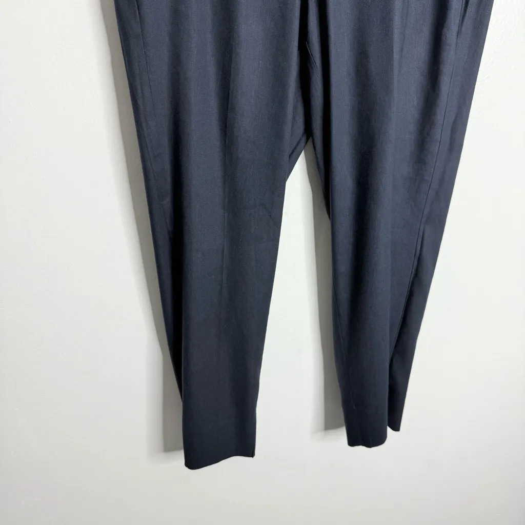NWOT J. Jill Linen Stretch Slit Hem Pant In Navy 265151 With Pockets Size Medium Blue - Image 8
