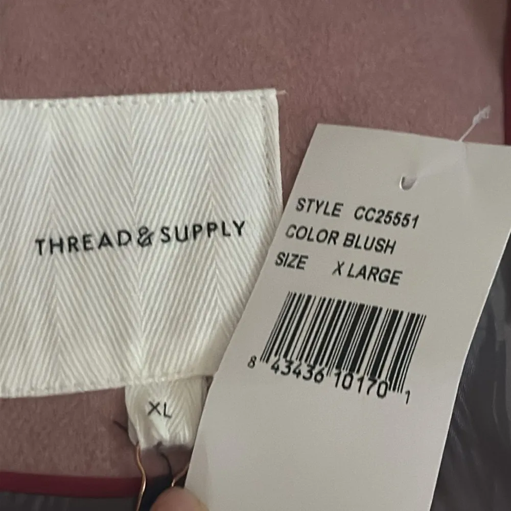 Thread &‎ Supply Womens Blush Pink Mauve Double Breasted Peacoat Jacket NWT XL - Image 8