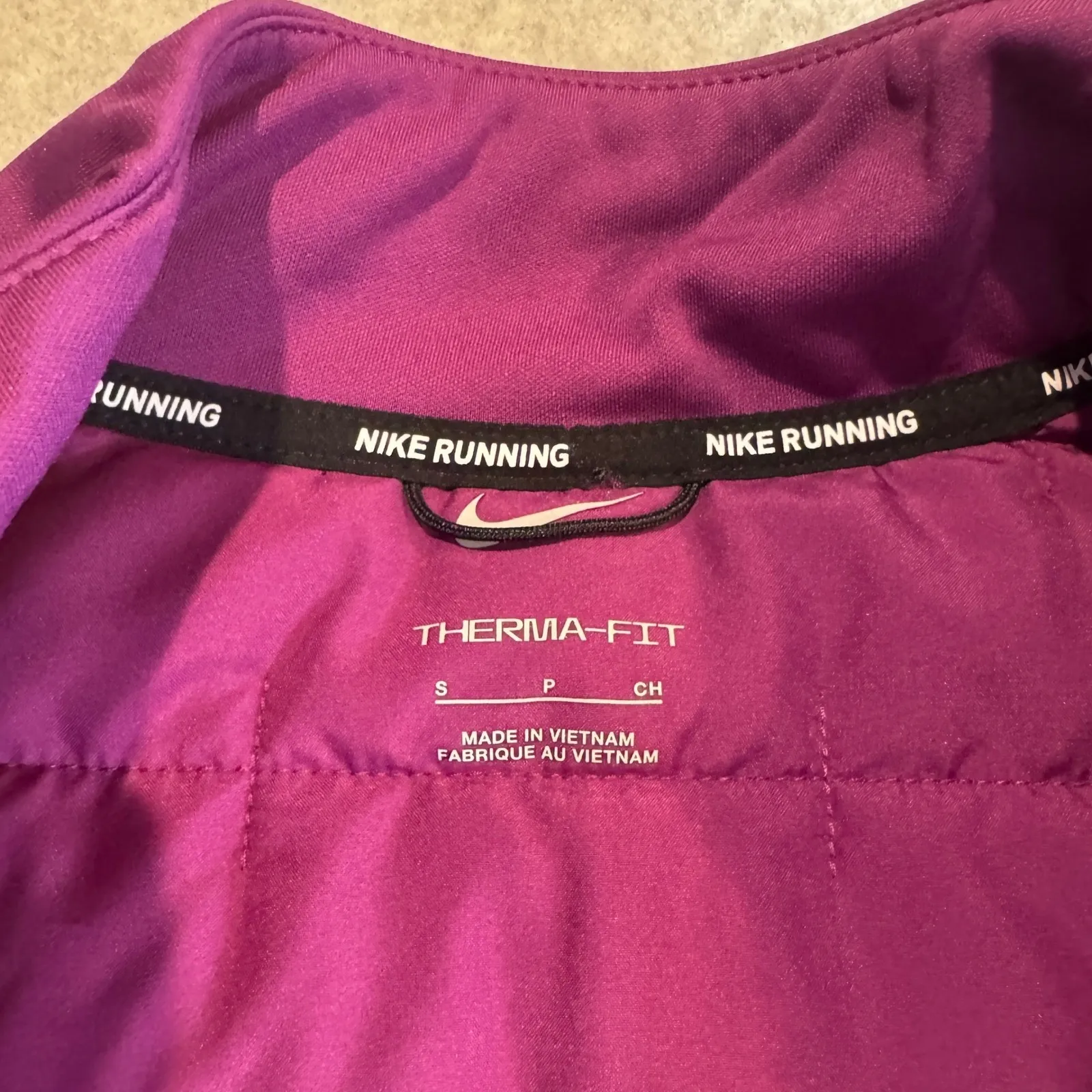Nike Therma Fit Full Zip Quilted Running Vest Womens S Purple Polyester Pockets - Image 10