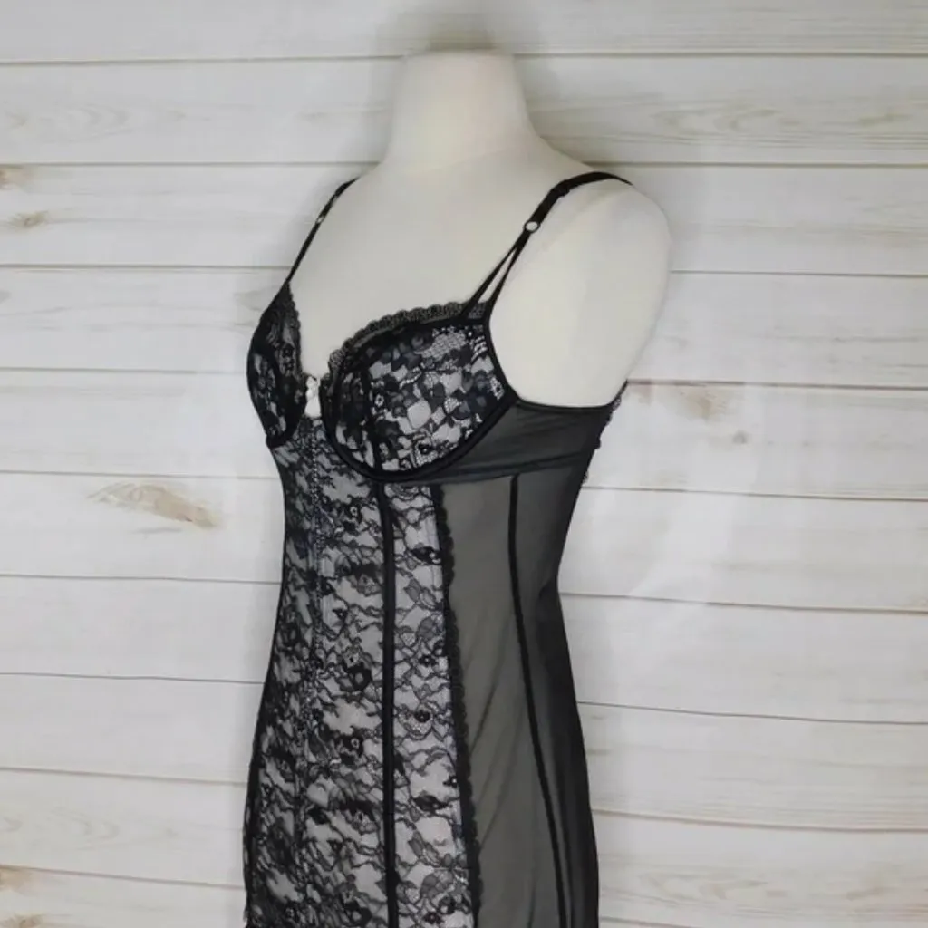Victoria's Secret Bustier Corset Garter Lingerie Black Lace Underwire 36B - Image 4