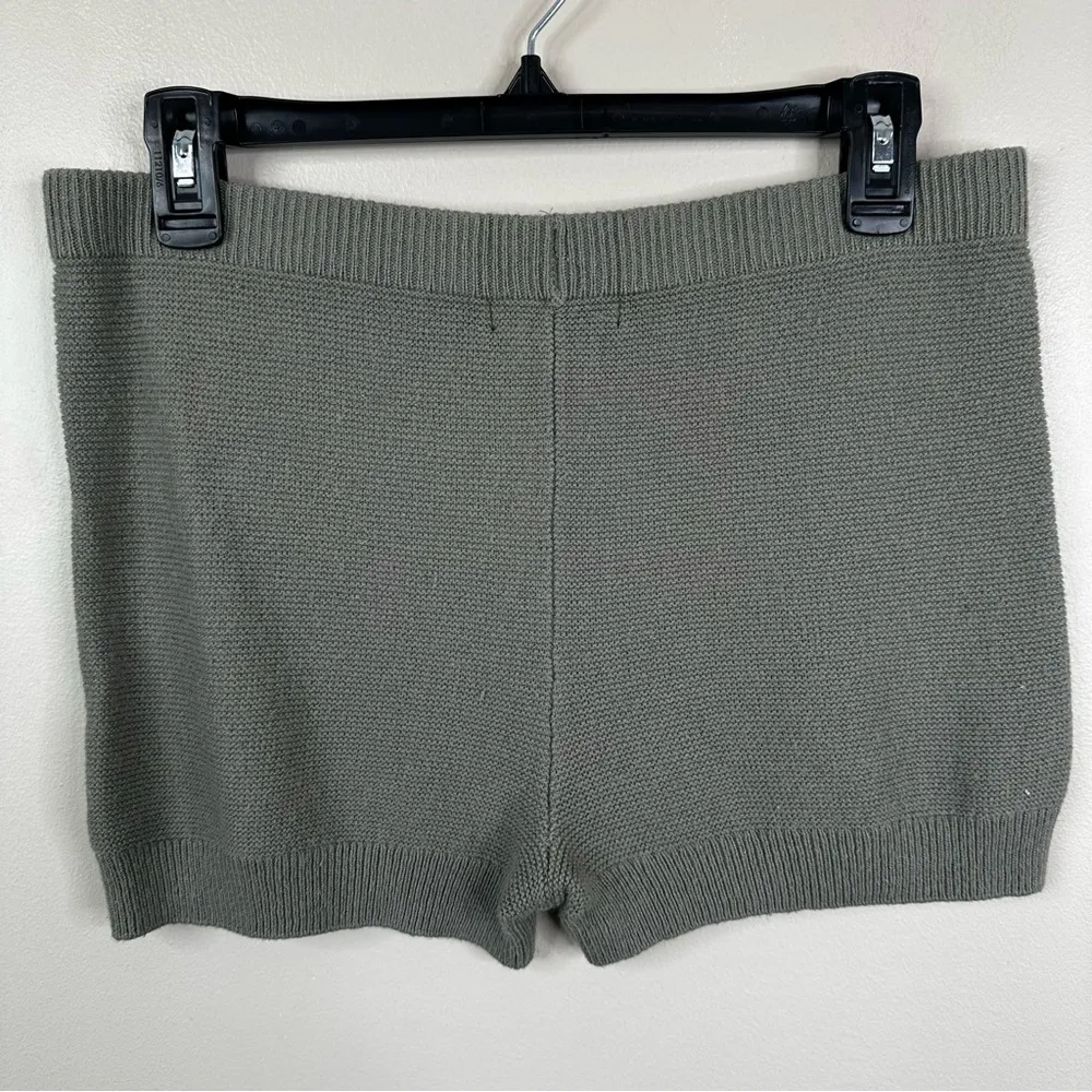 NAADAM Shorts Womens Small Olive Green Cashmere Cotton Knit Pull On Casual - Image 2