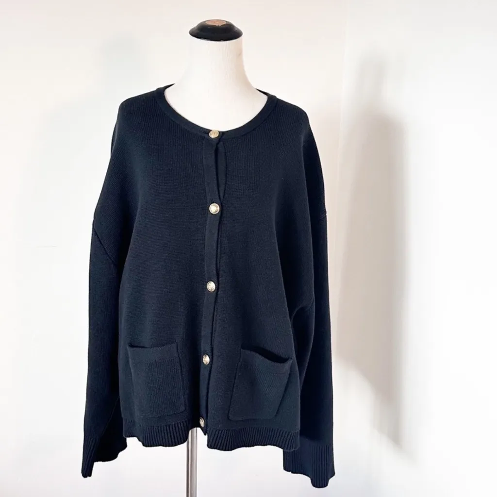 NWT J. Crew Emilie Women's 3X Black Sweater Lady Jacket Relaxed Old Money Preppy - Image 3