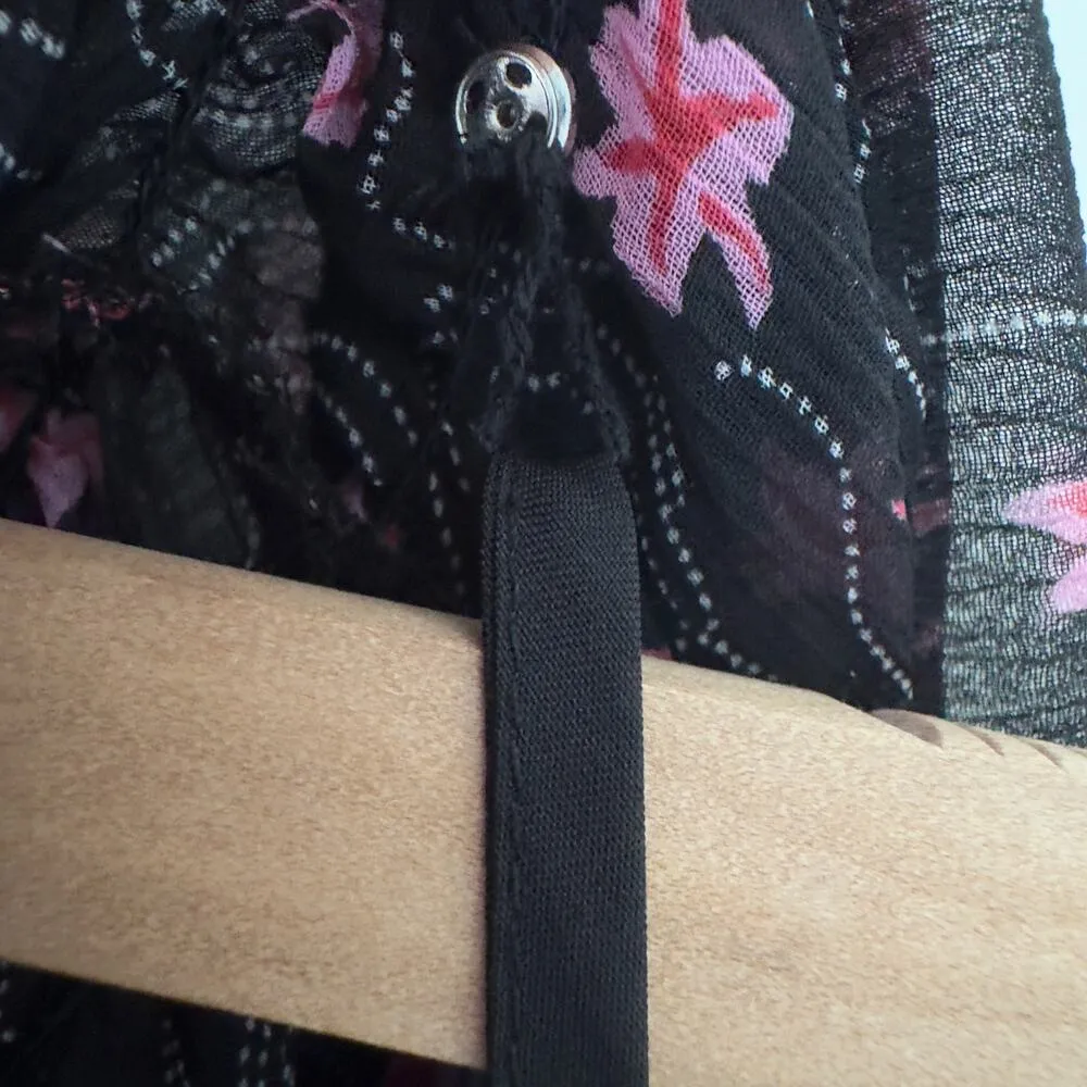 Elizabeth and James Smocked Mock Neck Long Sleeve Top Floral Tank Lined Pattern - Image 8