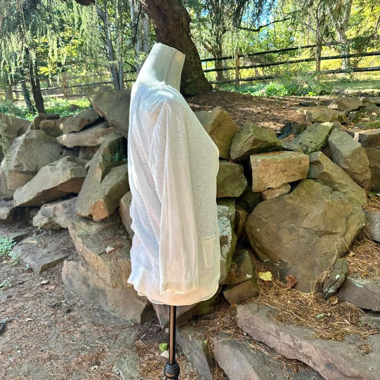 Vintage cardigan large cotton 3/4 sleeve cardigan  - Image 2