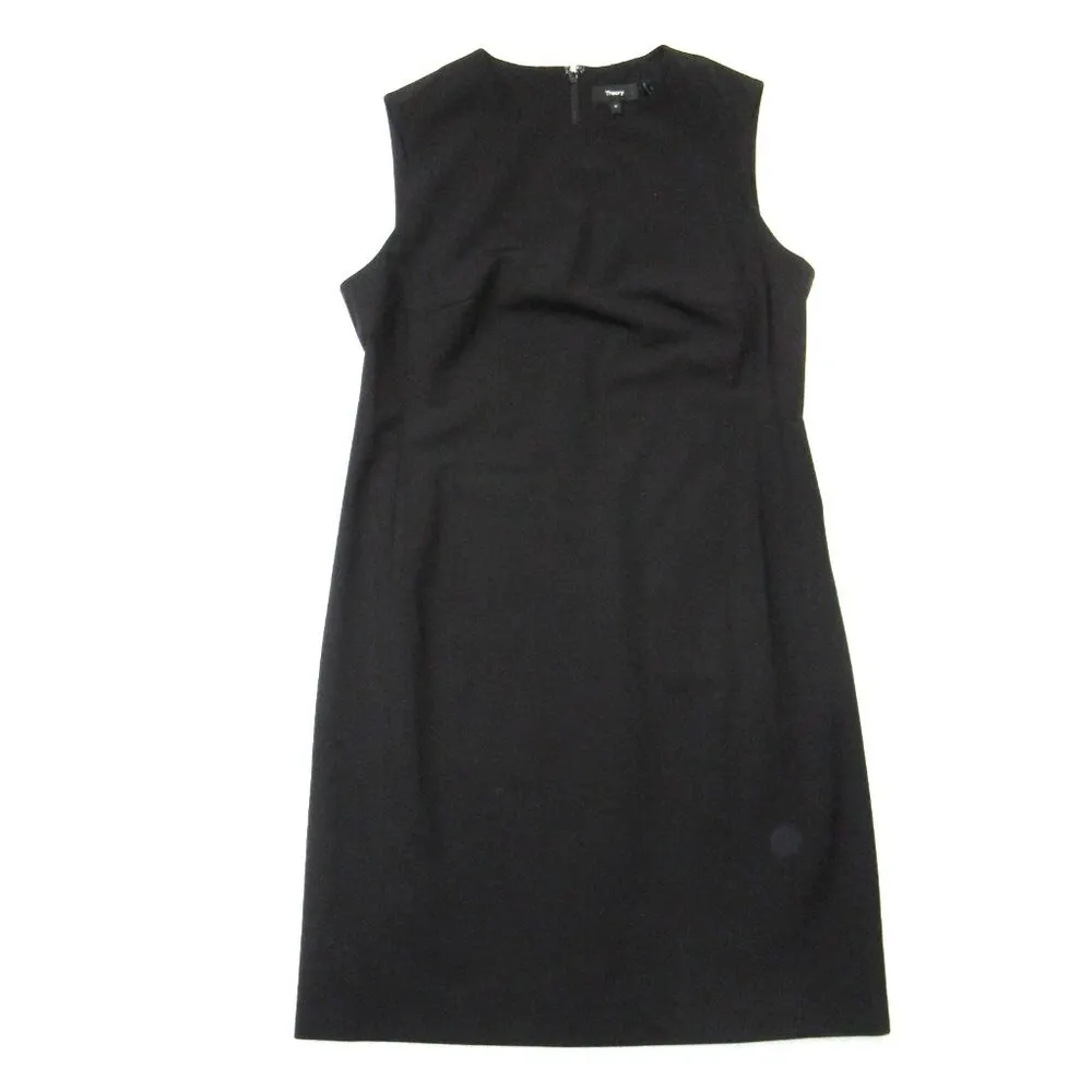 NWT Theory Sleeveless Fitted Sheath in Black Traceable Wool Dress 12 - Image 3