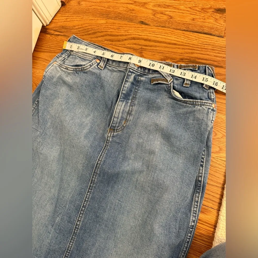 STAUD x Wrangler Denim Knee-Length Pencil Skirt - Size 30 - Image 8