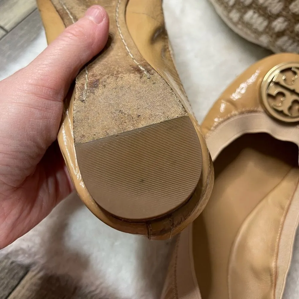 Tory Burch Caroline Beige Patent Leather Ballet Flats - Image 10