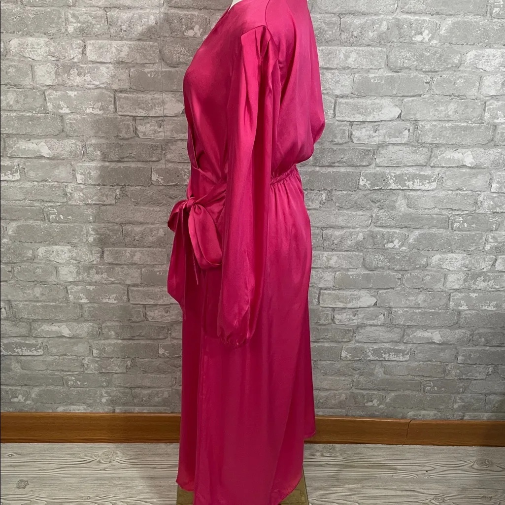 River Island Vibrant Pink Satin Garden Affair Dress - Image 4