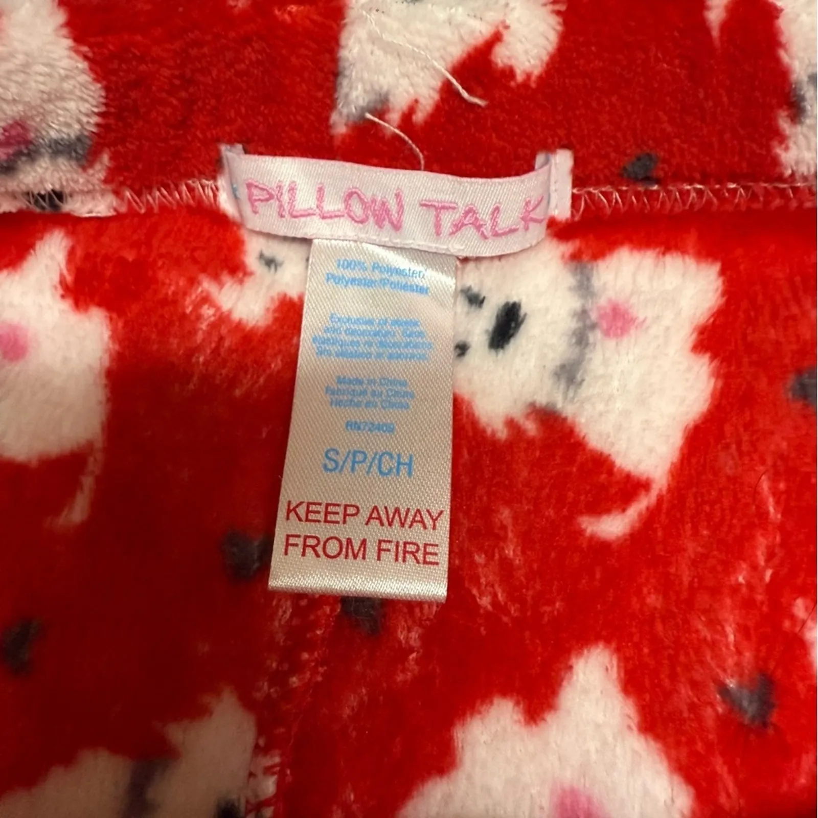 Pillow Talk Dog Print‎ Pajama Shorts Intimates Sleepwear Sz S Red - Image 3