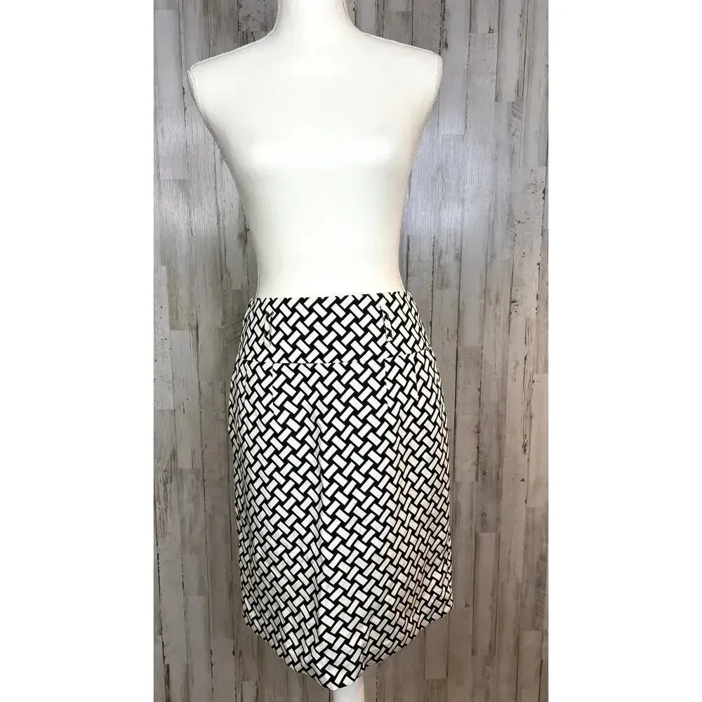 Antonio Melani Women's Size 2 Black Geometric Pencil Knee Length Business Skirt‎ - Image 7