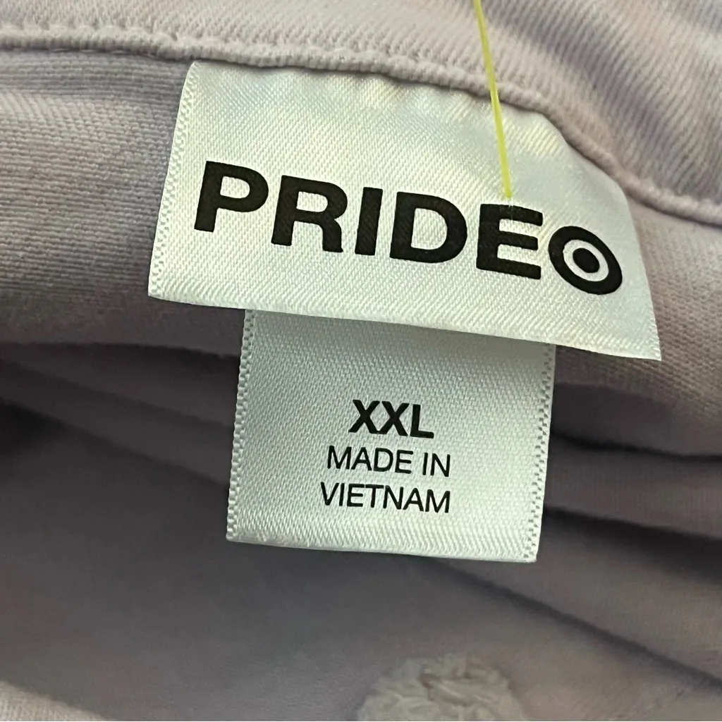 Target Pride Collection Utility Romper Short Sleeve Button Front Lavender XXL - Image 4