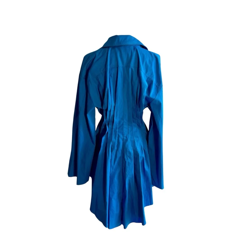 L'Academie - NWOT Zenda Mini Button Down Dress Electric Blue Sz S - Image 4