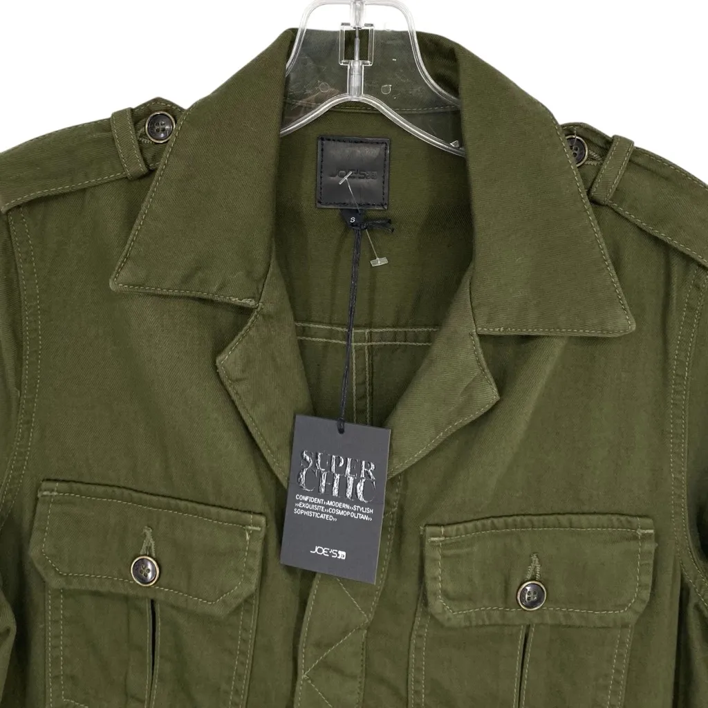 Joe’s Jeans Olive Green Military Shirtall Romper Long Sleeve New - Image 3