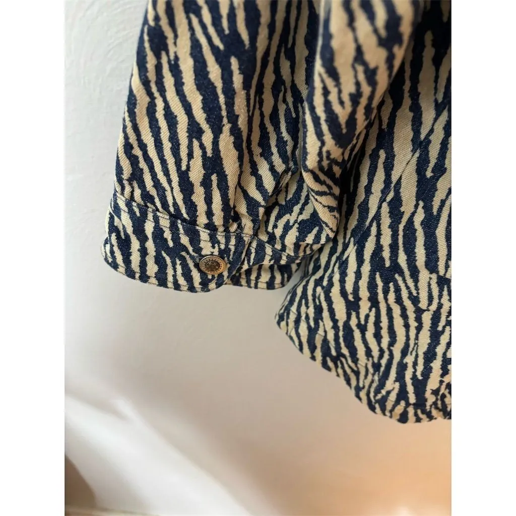 Westbound Women's Zebra Print Denim Jacket Size M Multicolor‎ Casual - Image 7