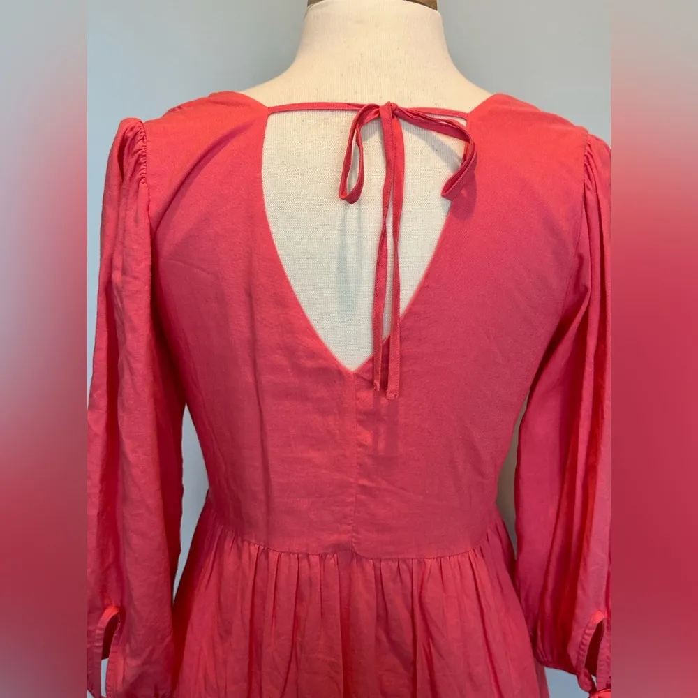 Every V neck linen blend sundress Size Small New with tags Pink - Image 8