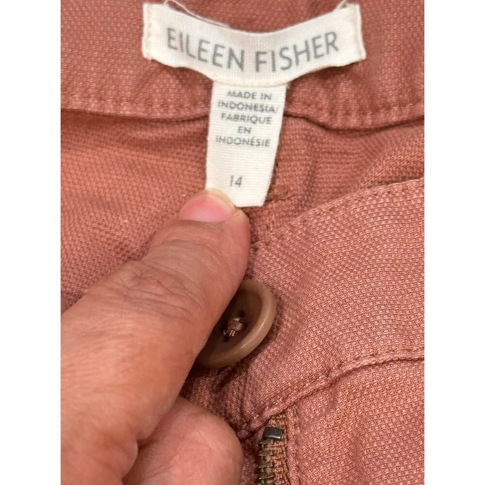 Eileen Fisher pink Cotton Hemp Stretch Tapered Pant 14 - Image 10