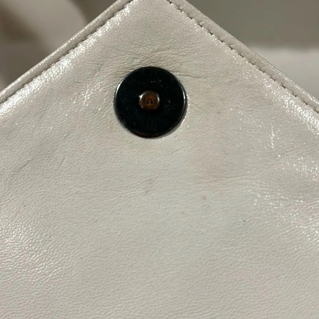 Yves Saint Laurent  YSL White Quilted Clutch EUC - Image 8