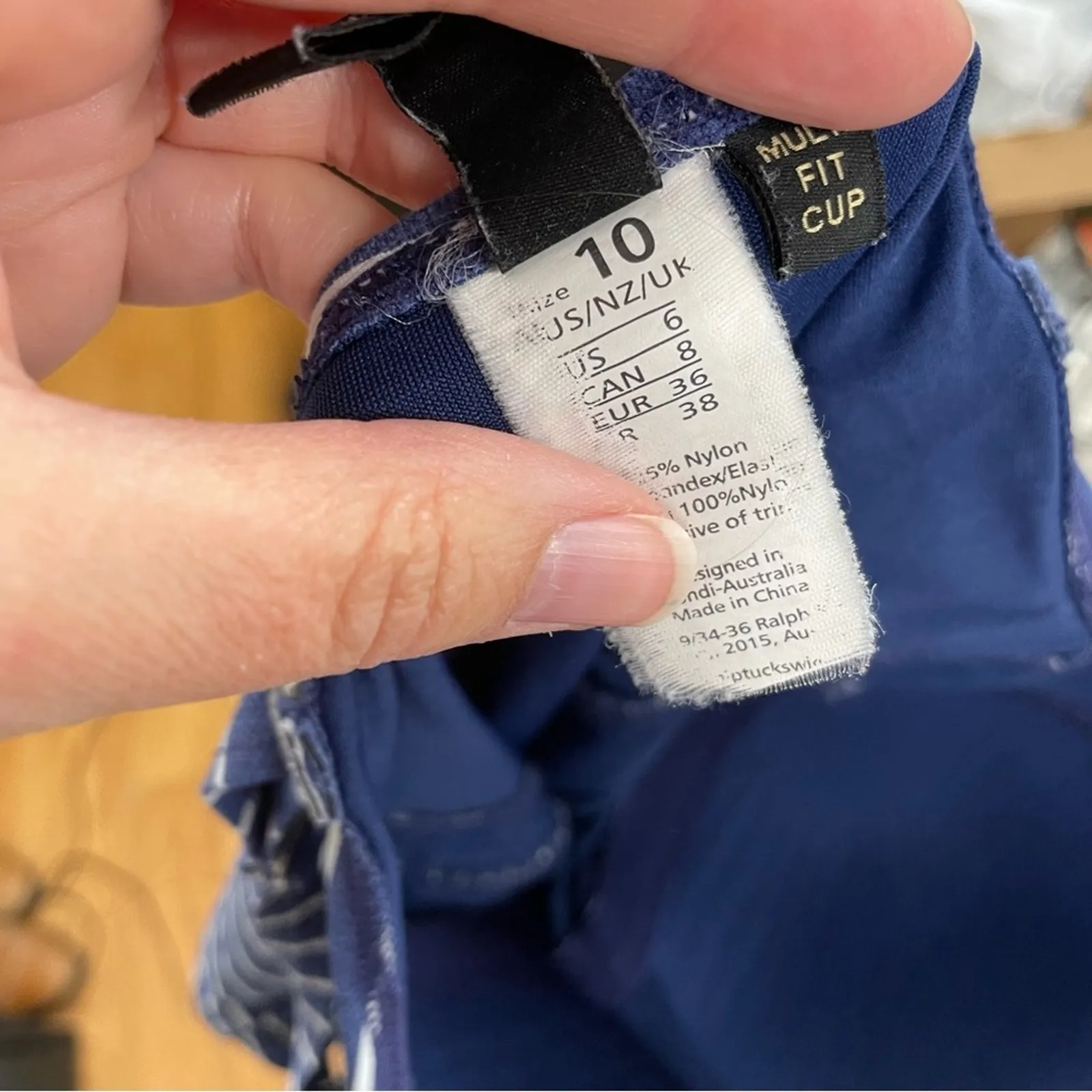 Niptuck Swim Womens Pinup Style One Piece Swimsuit 10 Striped Sweetheart Neck Blue - Image 6