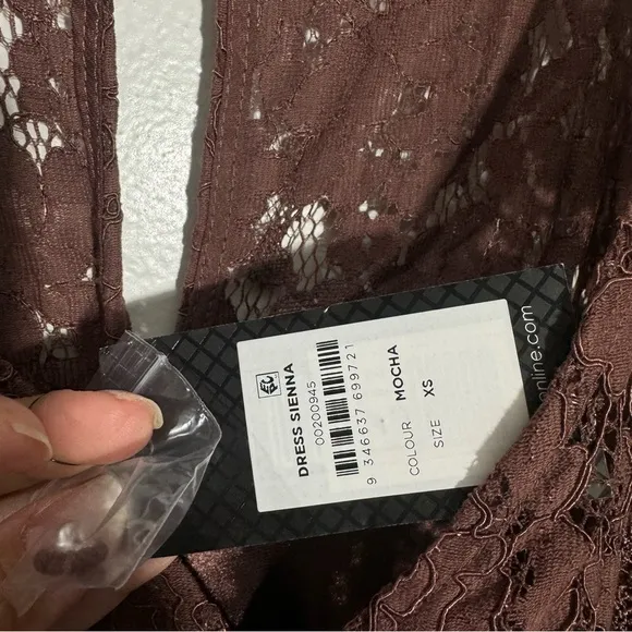 NWT‎ CITY CHIC Sienna Lace Dress In Mocha Brown Size XS/14 - Image 8