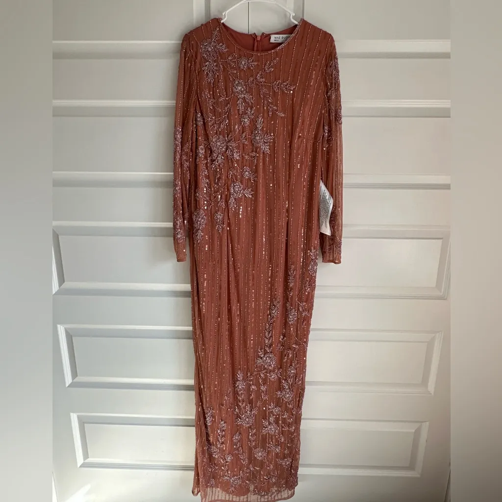 Mac Duggal Embellished High Neck Illusion Long‎ Sleeve Gown 11136 NWT 12 - Image 4