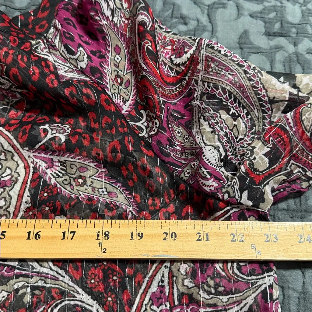 Chico's sz 2 (12) Ardenway jewel neck raglan lurex raspberry radiance ls fashion - Image 6