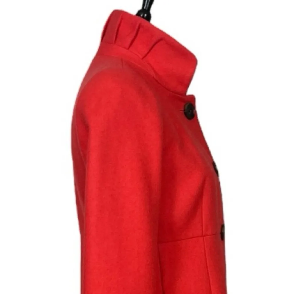 J.Crew Wool Blend Lady Day Coat High Collar A-line Coral Pink Women’s Size 2 - Image 7