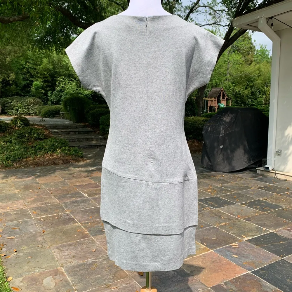 NWT Banana Republic Heathered Gray Grey Asymmetric ZIP Dress 2 Tall - Image 7