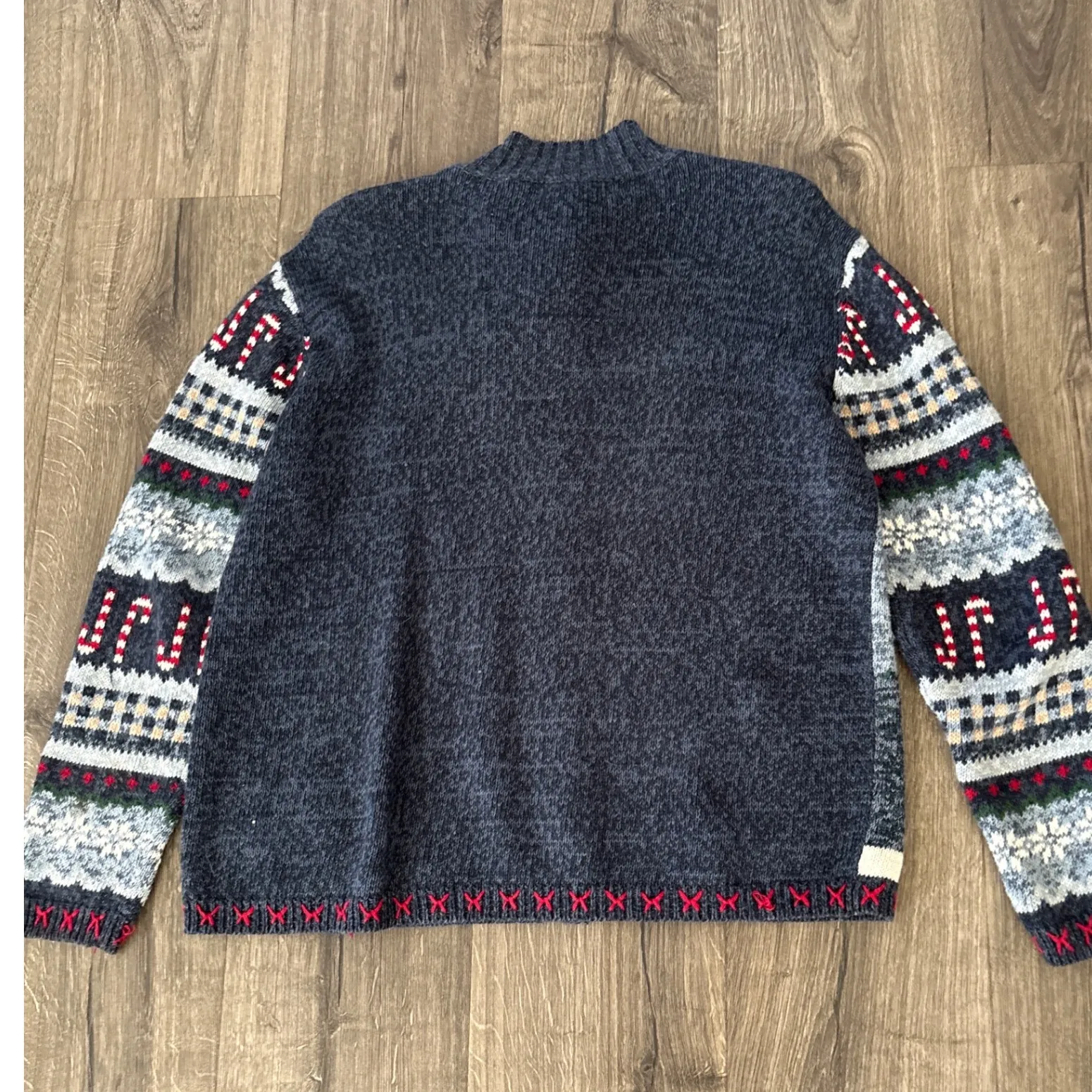 Vintage Casual Corner y2k Women's Ugly Christmas Sweater Cardigan Sz M Blue Size M - Image 6