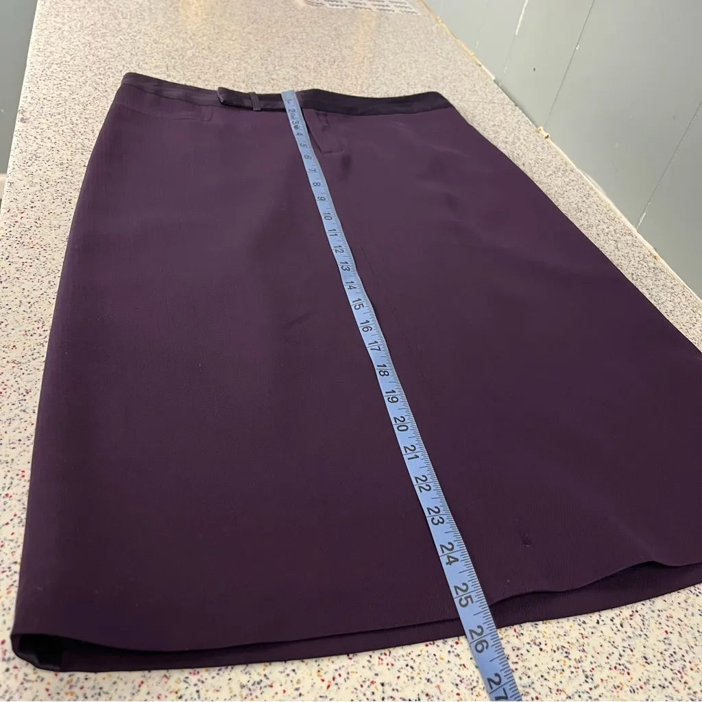 Rebecca Taylor Purple Wool A-Line Skirt Women’s Size 8 Career Office Business - Image 9