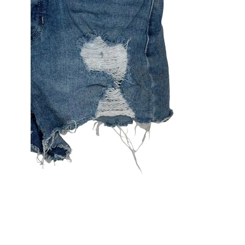 Anthropologie Women's‎ Shorts Button Fly Distressed Distressed Raw Hem Denim 27 - Image 2