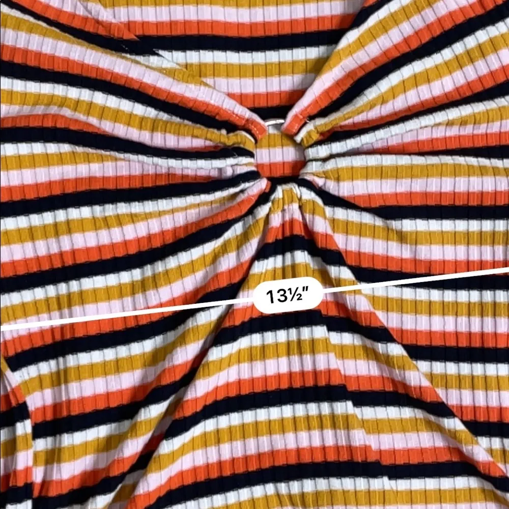 Topshop ribbed striped long sleeve top - Image 3