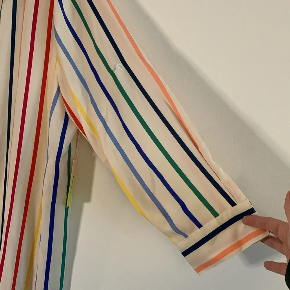 Summersalt The Short Effortless Shirtdress Coverup in Rainbow Stripe Size 1XL - Image 3