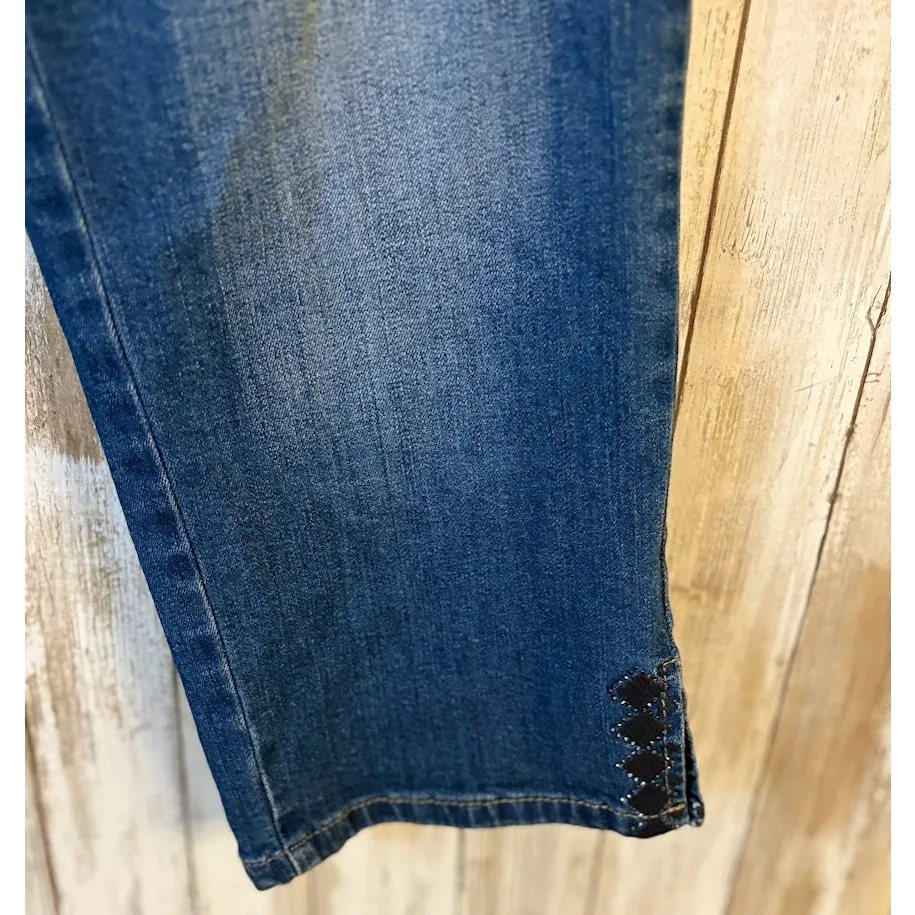 NYDJ Blue Crop Jeans Lift Tuck Technology Size 8 - Image 3