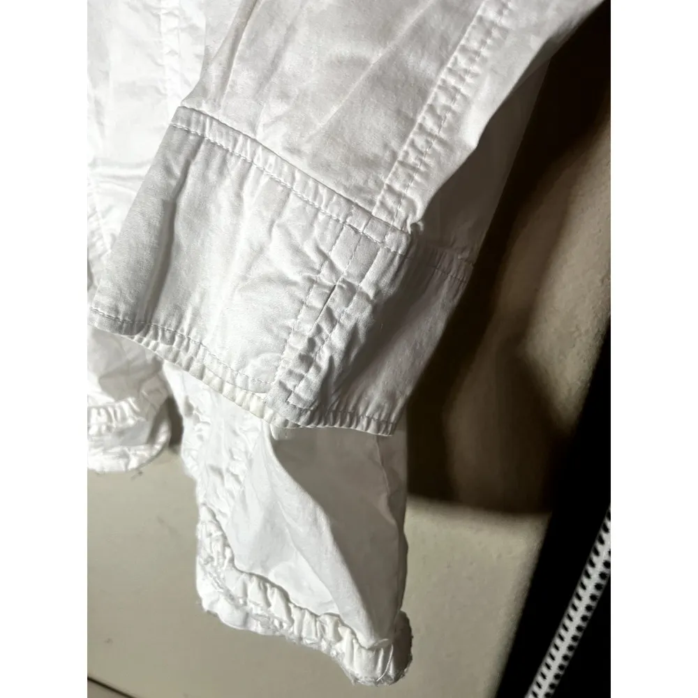 AMI Women’s White Cotton Jacket 1X eyelet cotton ruffle cottagecore prairie Size XL - Image 9