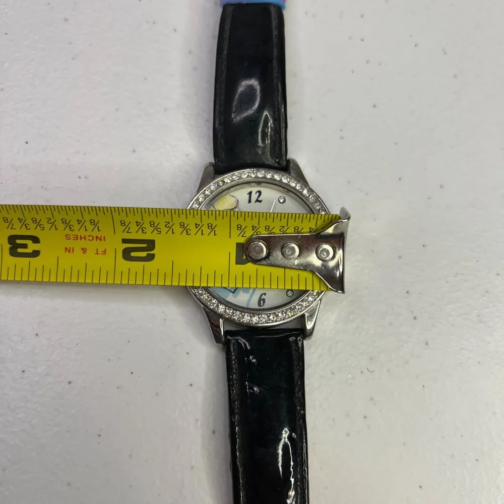 Disney Cinderella Watch Black Leather Band Stainless Steel Case Quartz - Image 9