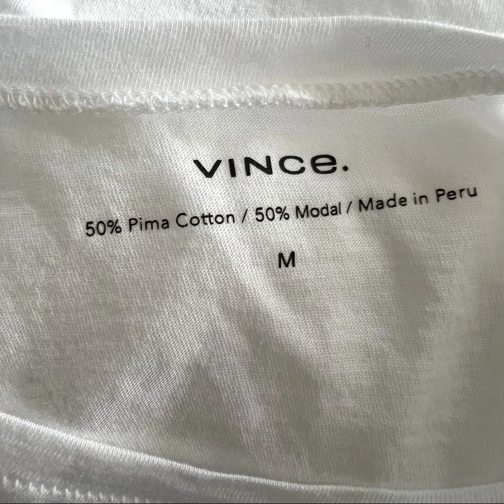 Vince Long Sleeve Top Pima Cotton Crew Neck T-Shirt Size M NWT - Image 5