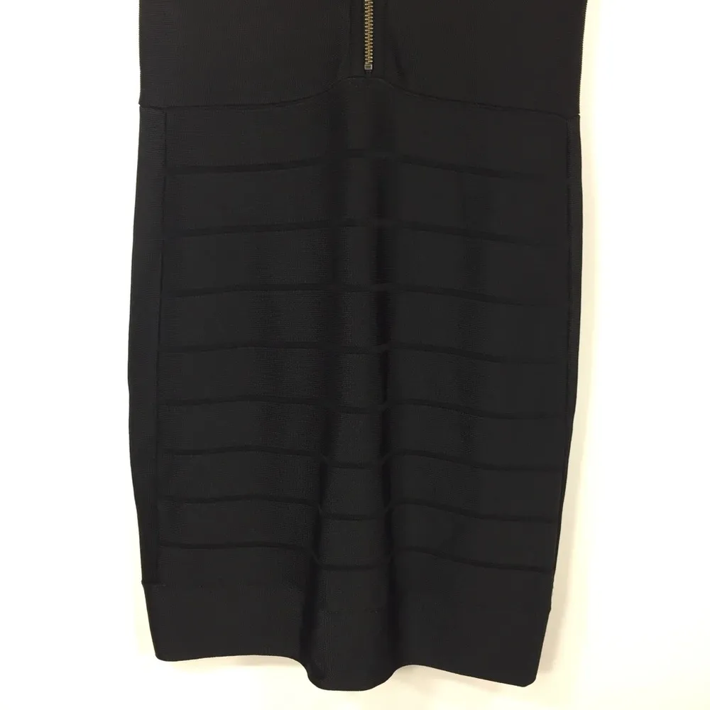 French Connection Bandage Bodycon Dress Zip Up Black 6 - Image 9