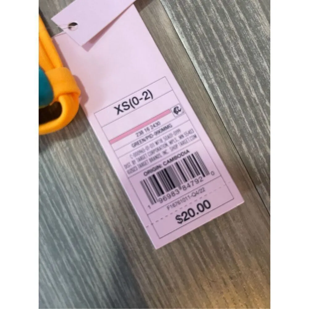 NWT neon blue & yellow reversible triangle bikini top Size XS - Image 4