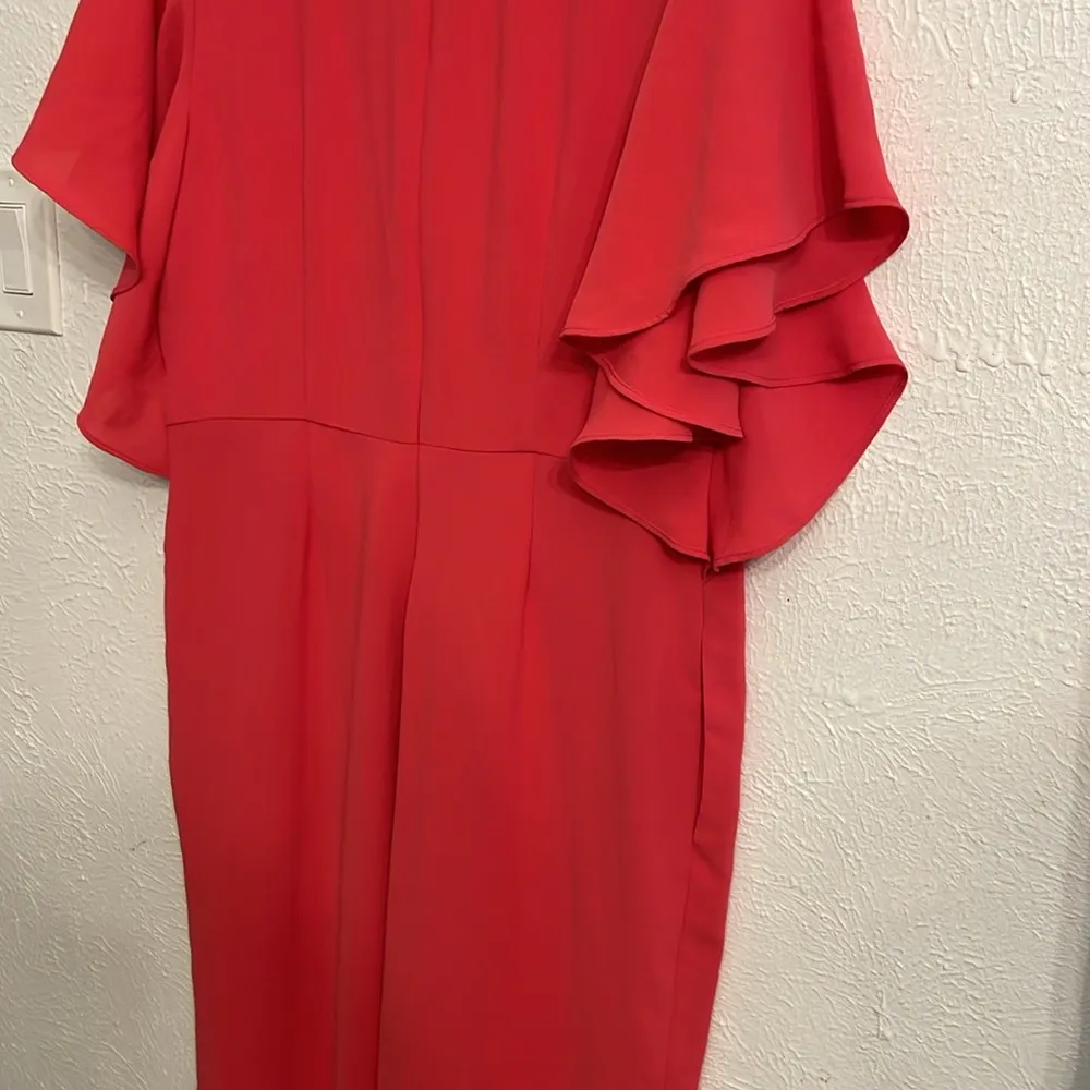 NWT CHICO'S Ruffle Sleeve Jumpsuit Wide Leg
Coral Pink Size 1 - Image 8