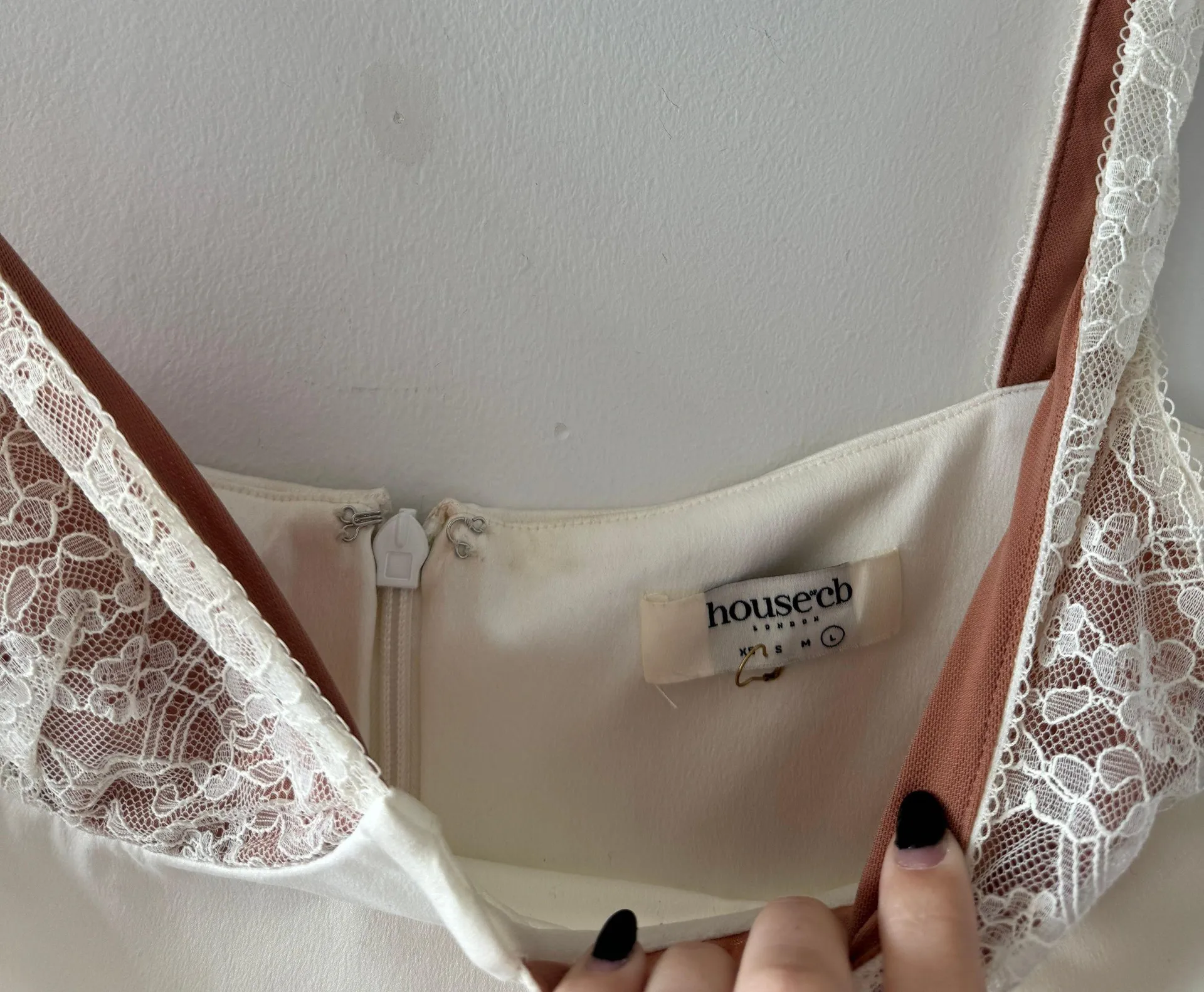 Cassandra White Lace Mini Dress L - Image 11