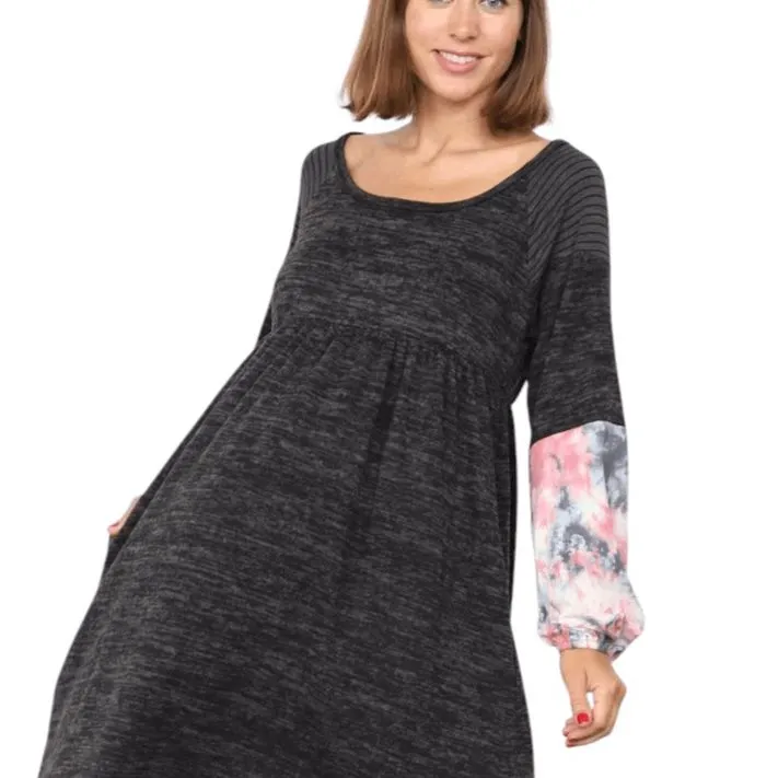 Egs California Black and Pink Mini Dress Size Small Boho Patchwork Dress - Image 3