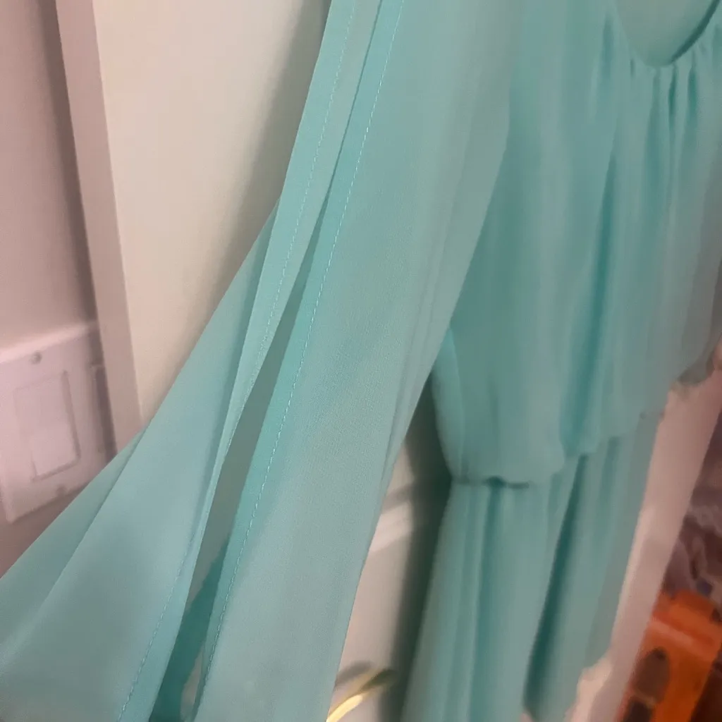 Jodi Kristopher open Sleve Blue Dress Y2K Mini size S - Image 7