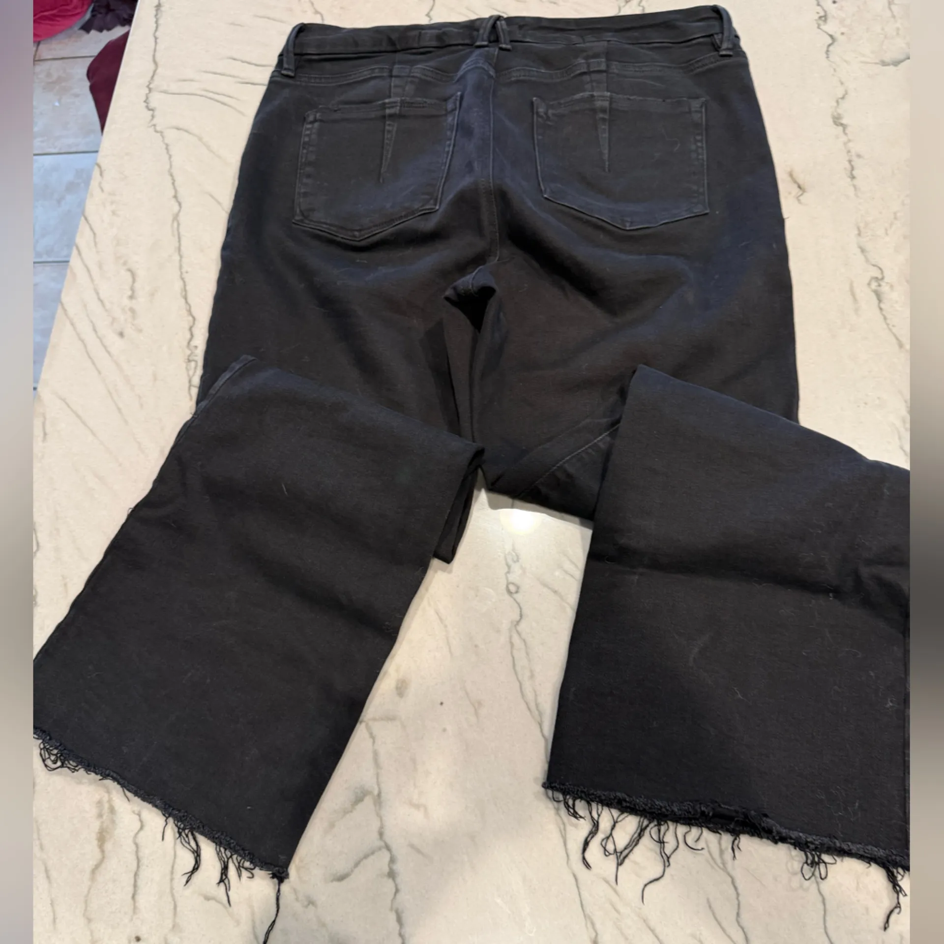 Good American Black Exposed Button Fly Frayed Mini Boot Jeans 14/32 - Image 14