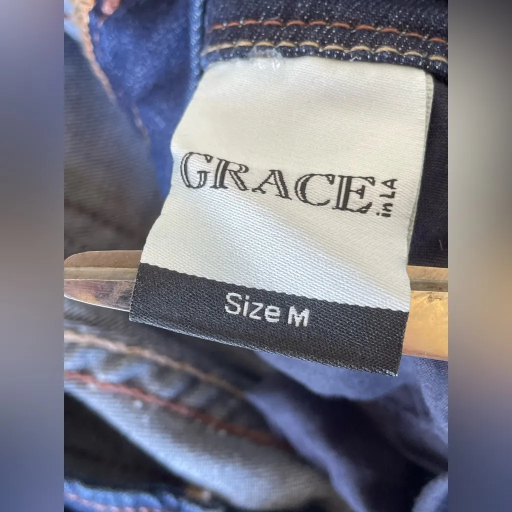 Grace Denim Blue Women's Overalls Size M - Image 14