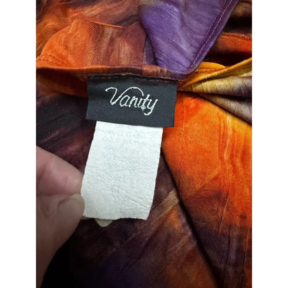 Vanity Vintage Y2K Babydoll Sparkly Halter Tank Top Size Medium Fairy Grunge Purple - Image 6