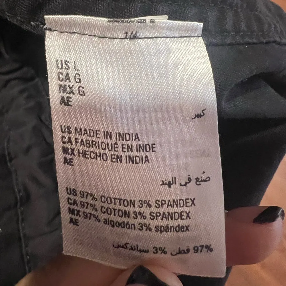 Style and Co women's size large twill utility jacket in gray black‎ with zipper - Image 6