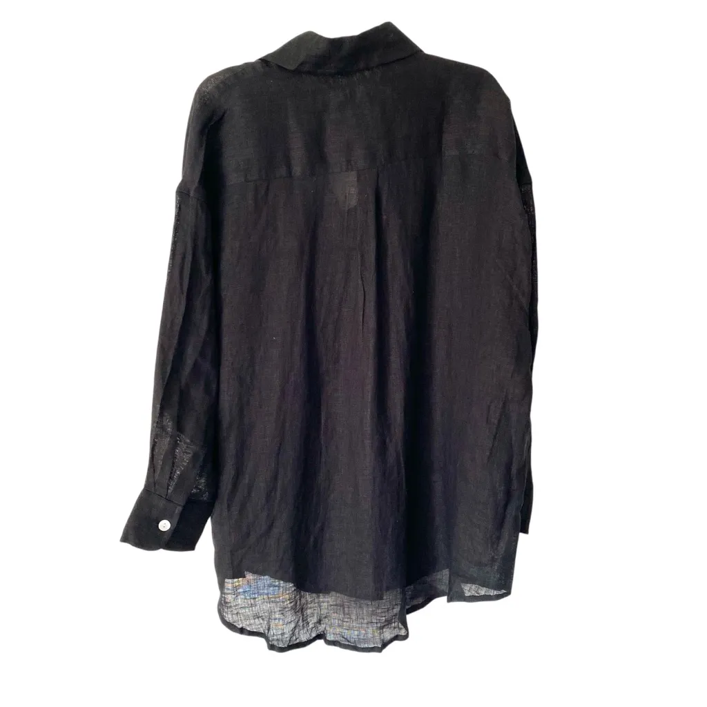 Vitamin A NWOTS Playa Black Linen Oversized Shirt Dress size Small - Image 8